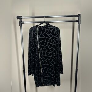 Black Geometric Long Sleeve Dress | 4XL